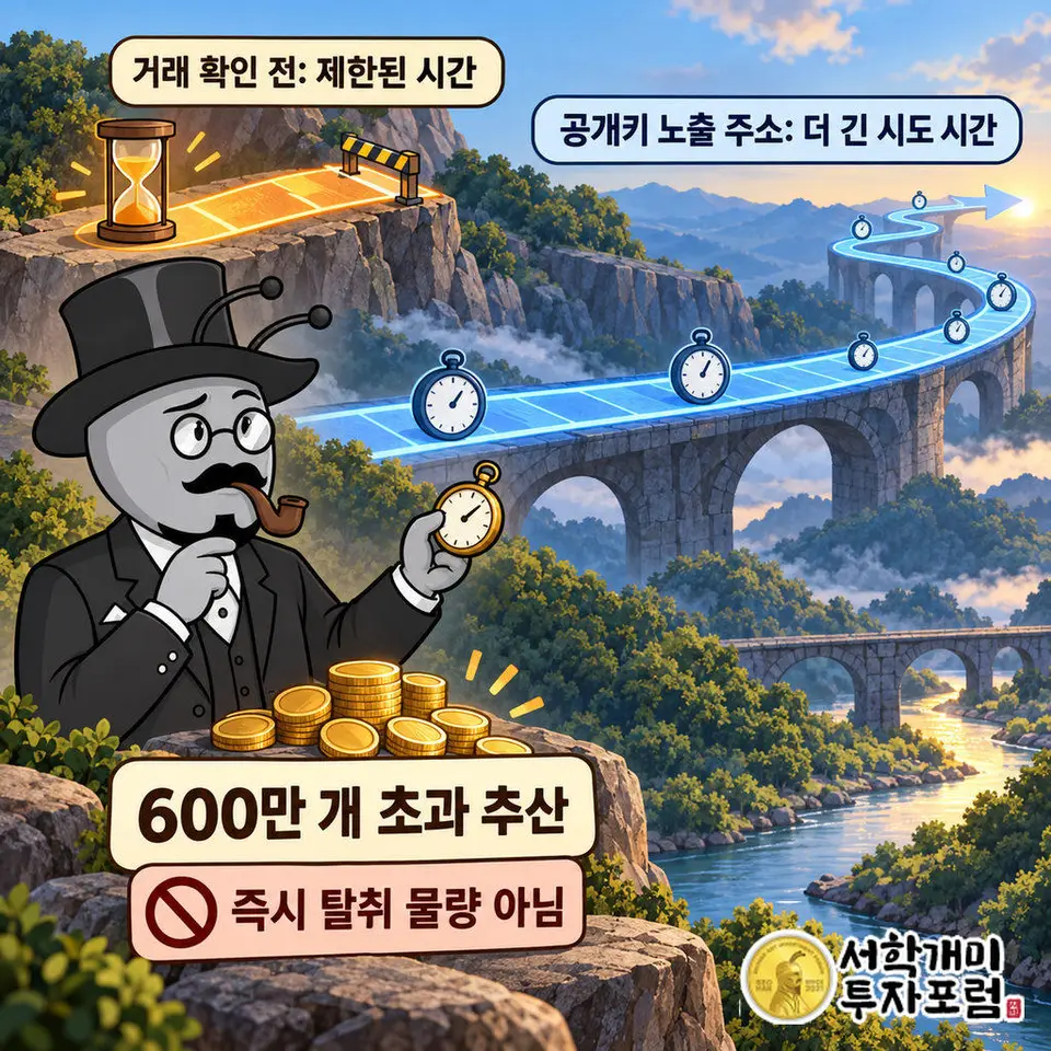 공개키가 이미 노출된 주소에서는 공격자가 더 오래 시도할 수 있다.