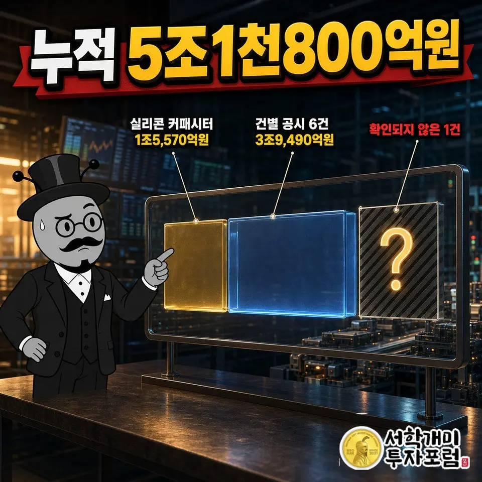 5월에 공시한 실리콘 커패시터 계약만 1조5,570억원이고 공급 기간은 2027~2028년이다