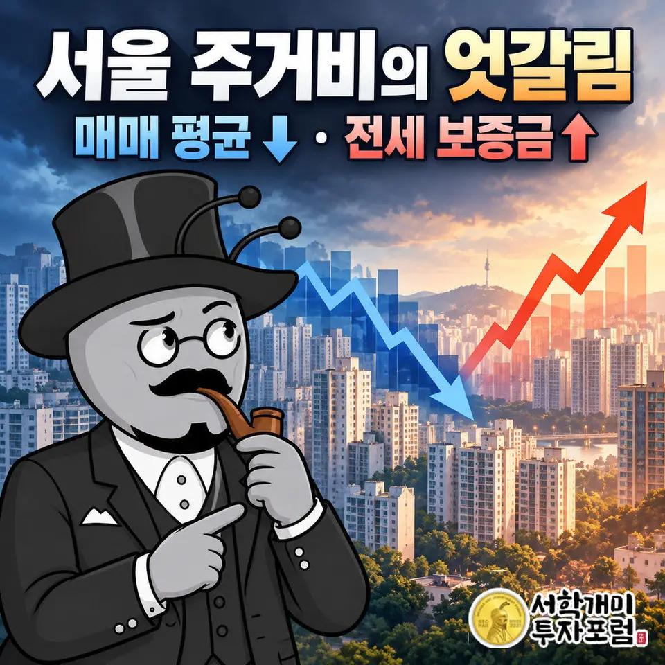 서울 아파트 매매 평균 2.5% 하락, 전세 보증금은 3.8% 상승