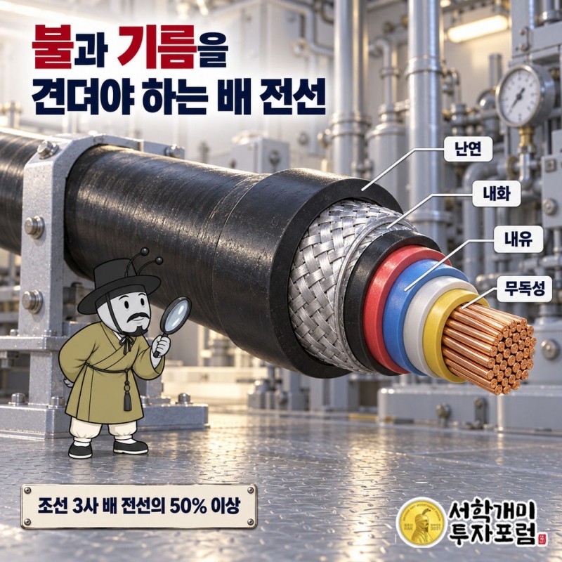 티엠씨 — 불과 기름을 견뎌야 하는 배 전선 도판