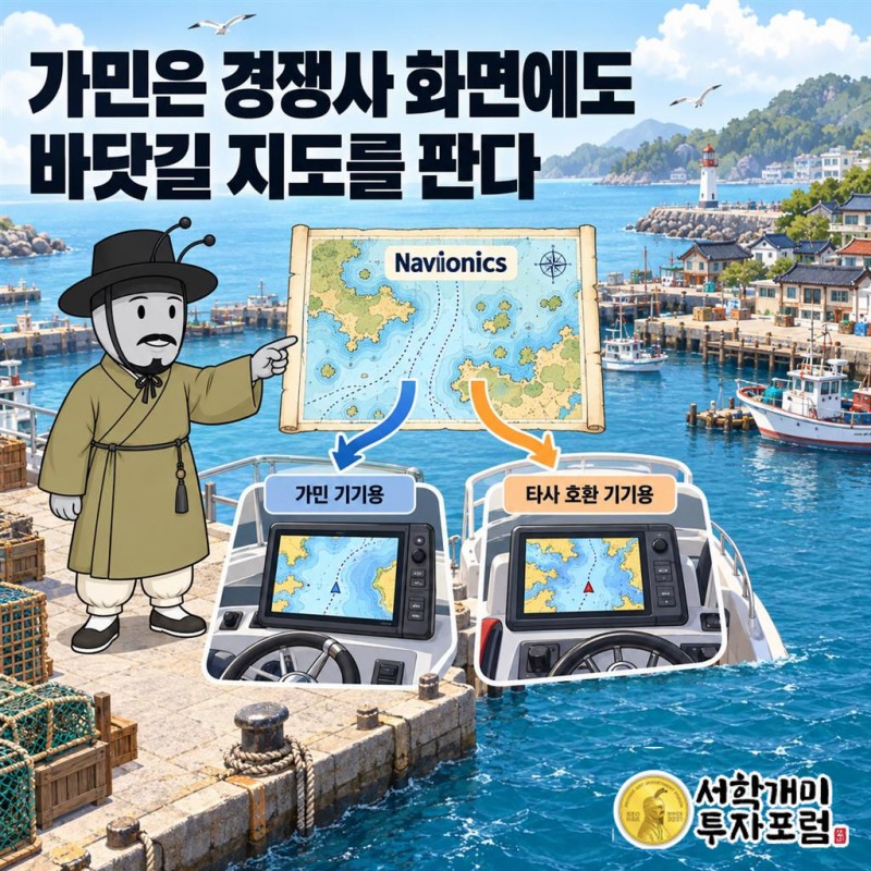 가민 Navionics 타사 지도 판매와 선박 장비 통합 커버 — 가민은 경쟁사 화면에도 바닷길 지도를 판다