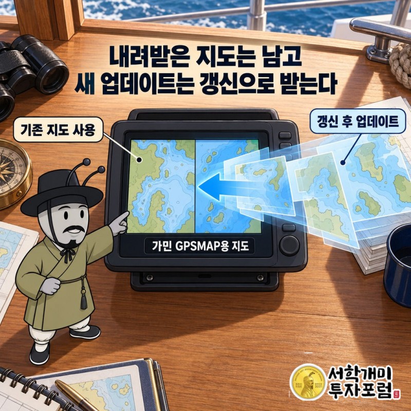 가민 Navionics 타사 지도 판매와 선박 장비 통합 — 내려받은 지도는 남고 새 업데이트는 갱신으로 받는다 도판