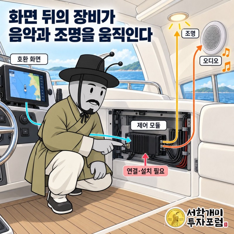 가민 Navionics 타사 지도 판매와 선박 장비 통합 — 화면 뒤의 장비가 음악과 조명을 움직인다 도판
