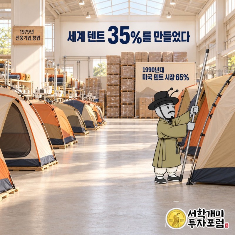 지누스 — 세계 텐트 35%를 만들었다 도판