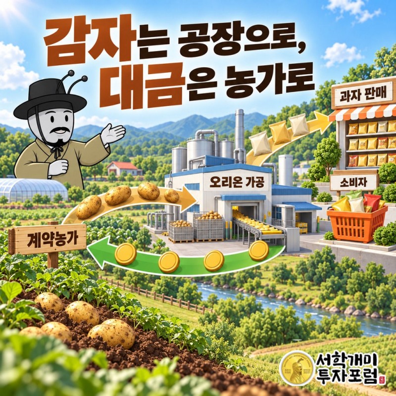 오리온 — 감자는 공장으로, 대금은 농가로 도판