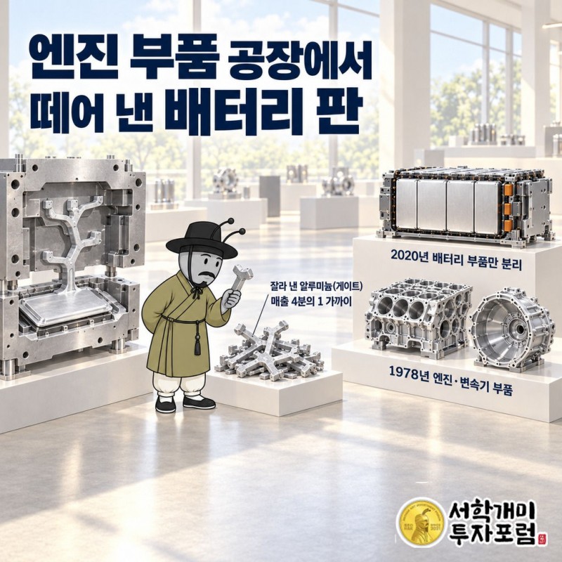 삼기에너지솔루션즈 — 엔진 부품 공장에서 떼어 낸 배터리 판 도판