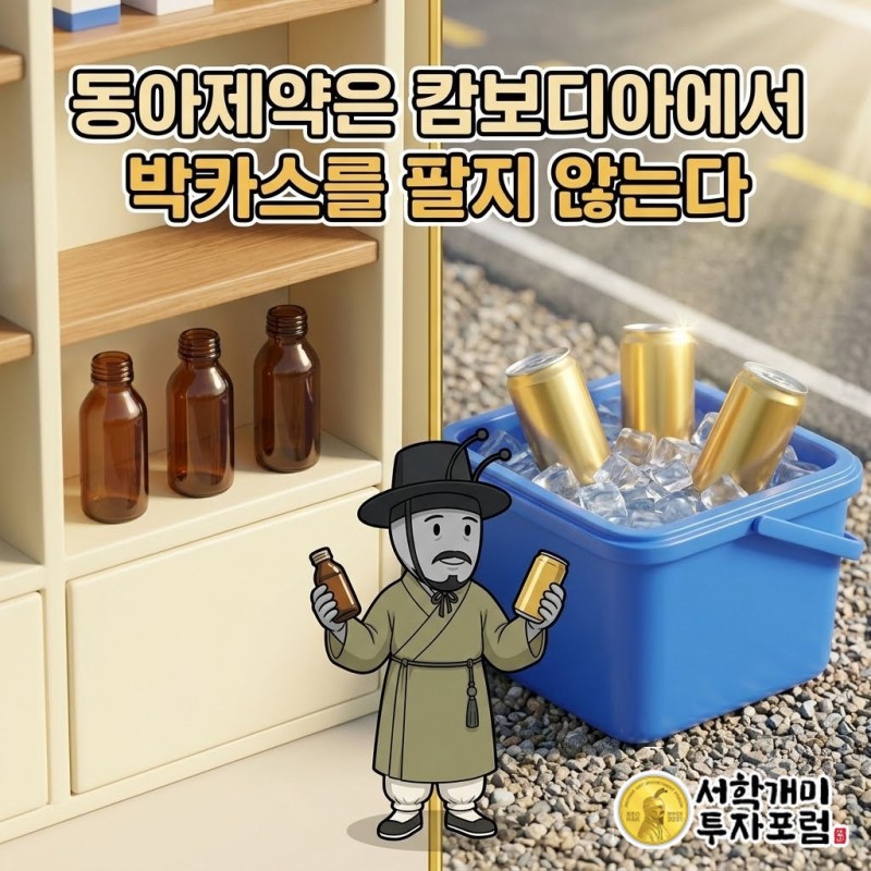 동아제약 박카스 커버 — 동아제약은 캄보디아에서 박카스를 팔지 않는다