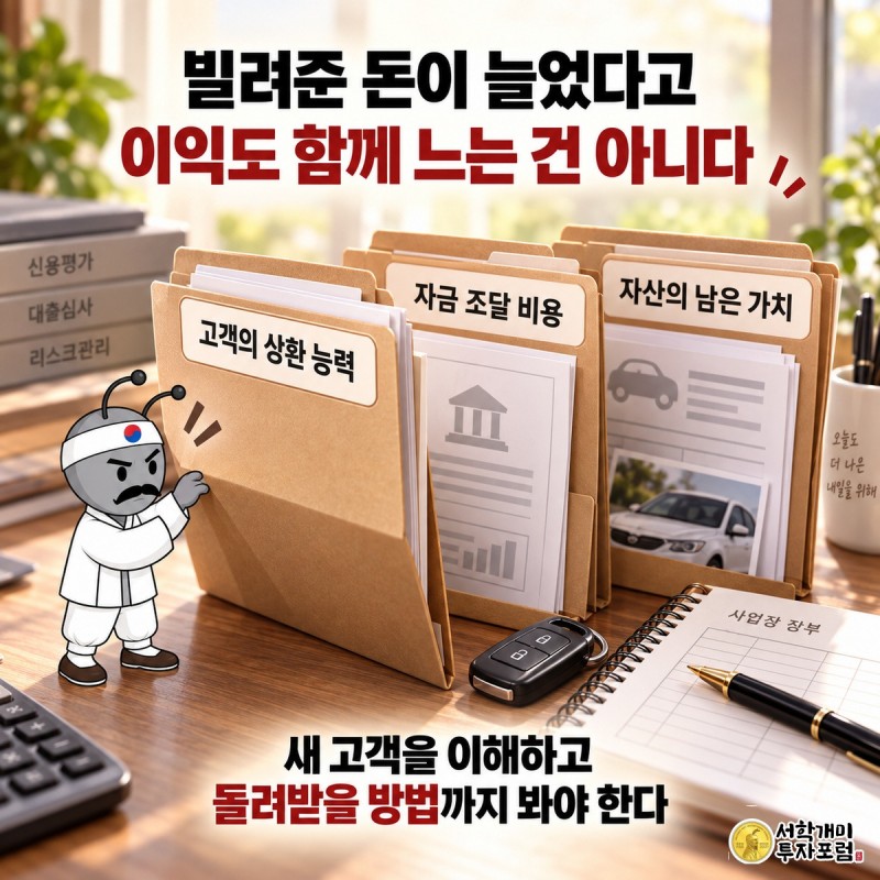 롯데카드 — 빌려준 돈이 늘었다고 이익도 함께 느는 건 아니다 도판