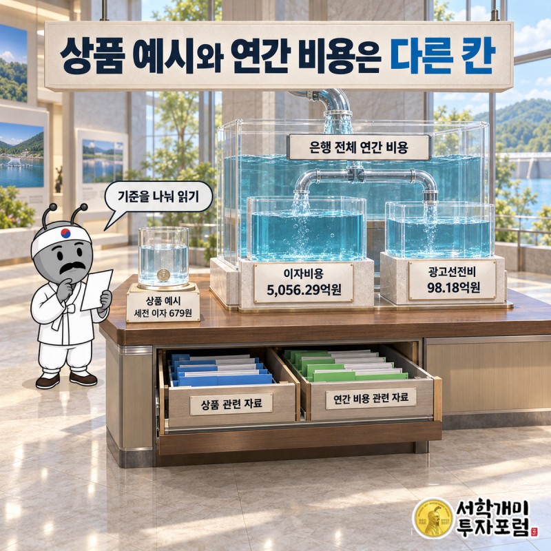 토스뱅크 — 상품 예시와 연간 비용은 다른 칸 도판