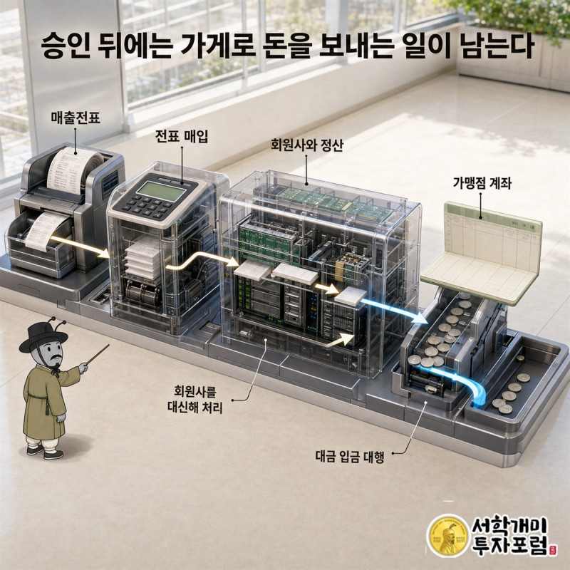 비씨카드 — 승인 뒤에는 가게로 돈을 보내는 일이 남는다 도판