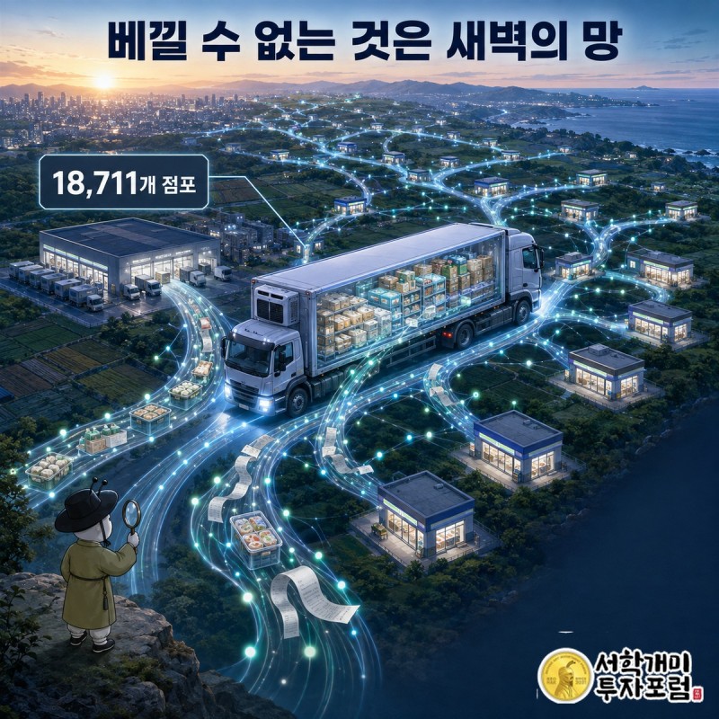 야간 도시의 새벽 배송망 — 베낄 수 없는 18,711개 점포의 망 도판