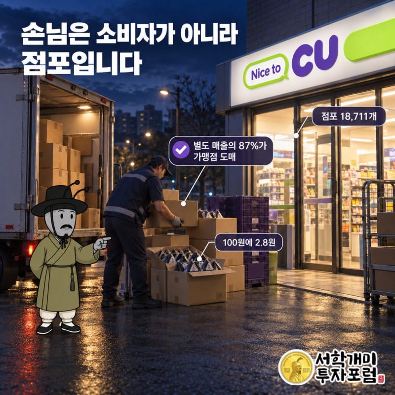 기업해부사전 2화 커버 — 새벽 CU 편의점 앞 배송, 손님은 소비자가 아니라 점포