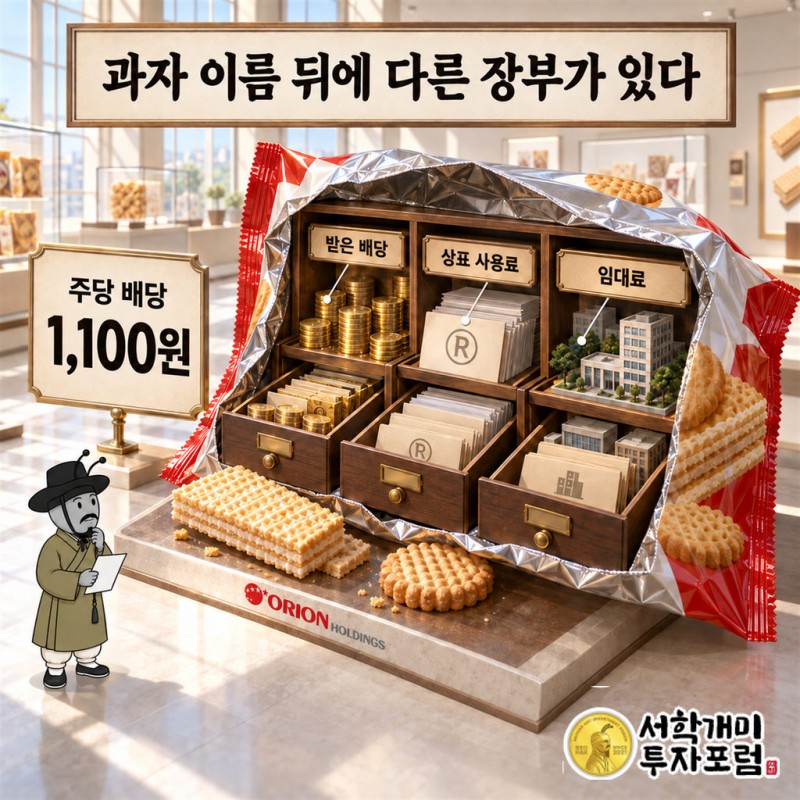 오리온홀딩스 커버 — 과자 이름 뒤에 다른 장부가 있다