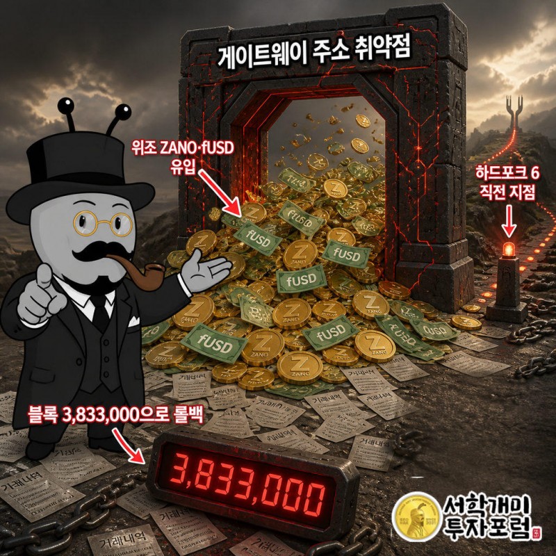 게이트웨이 주소 기능의 취약점으로 승인 안 된 ZANO·fUSD가 유통에 흘러들었다