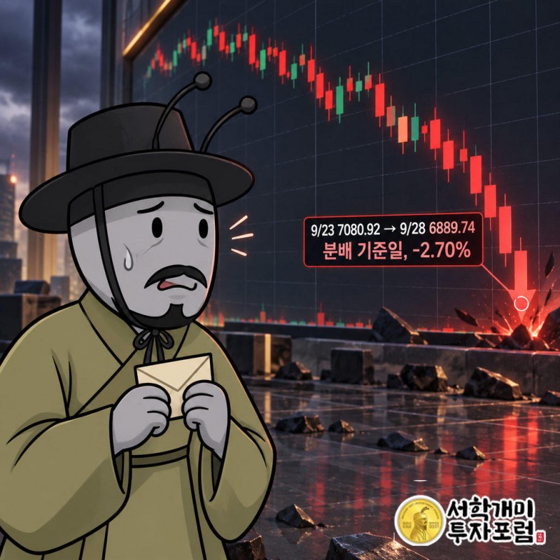 9월23일 7080.92에서 9월28일 6889.74로 2.70% 급락