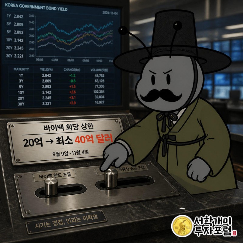 재무부가 9월 9일부터 11월 4일까지 장기채 바이백 회당 상한을 20억 달러에서 최소 40억 달러로 상향