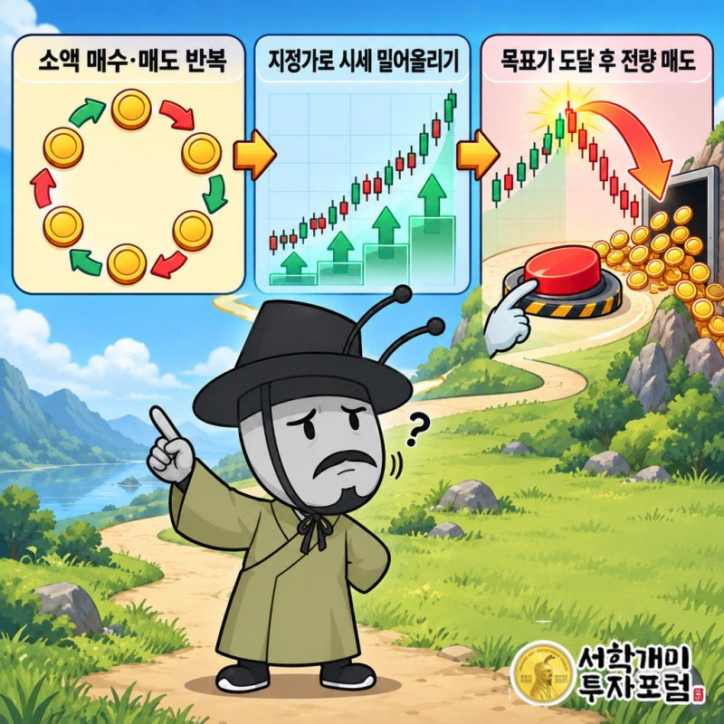 형제는 API 자동매매로 같은 수량의 소액 시장가 매수·매도를 반복하며 동시에 고가 지정가 매수로 시세를 밀어 올렸다