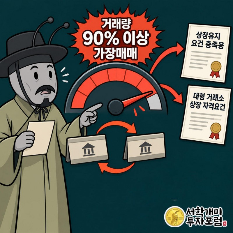 운영사 임직원은 임직원 명의 차명 계좌 사이에서 거래량을 부풀리는 가장매매를 했다