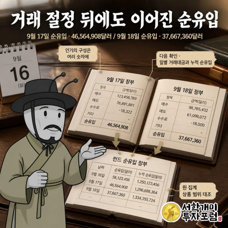 9월 17일 순유입은 46,564,908달러다.