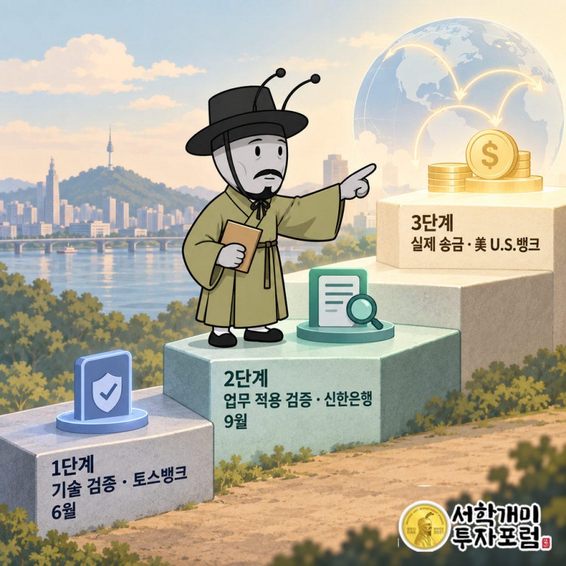 토스뱅크는 2026년 6월 22일 솔라나재단과 기술적 실현 가능성 검증 1단계에 들어갔다