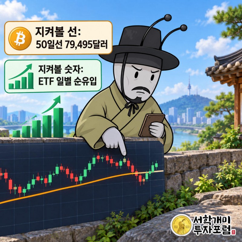 조정이 와도 가격이 50일선 79,495달러 위에 머무는지가 관전 포인트다