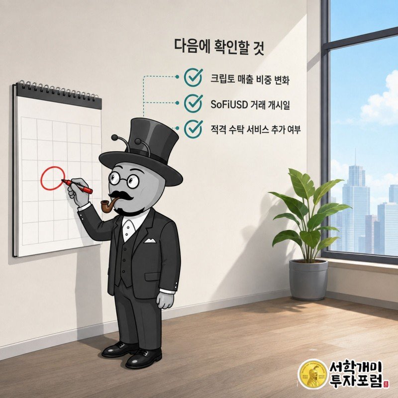 개미 캐릭터가 달력에 다음 실적발표 날짜를 동그라미 치고 옆에 체크리스트가 떠 있는 일러스트