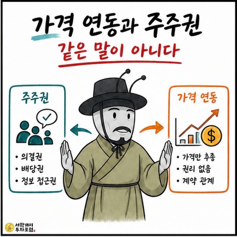 주주 의결권과 가격연동 계약의 차이를 설명하는 양반개미