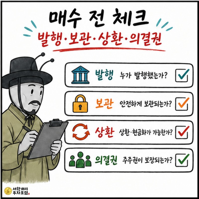 주식 토큰의 발행사 보관 상환 의결권을 확인하는 양반개미