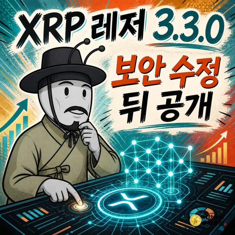 XRP 레저 3.3.0 보안 수정 공개를 설명하는 양반개미 기자