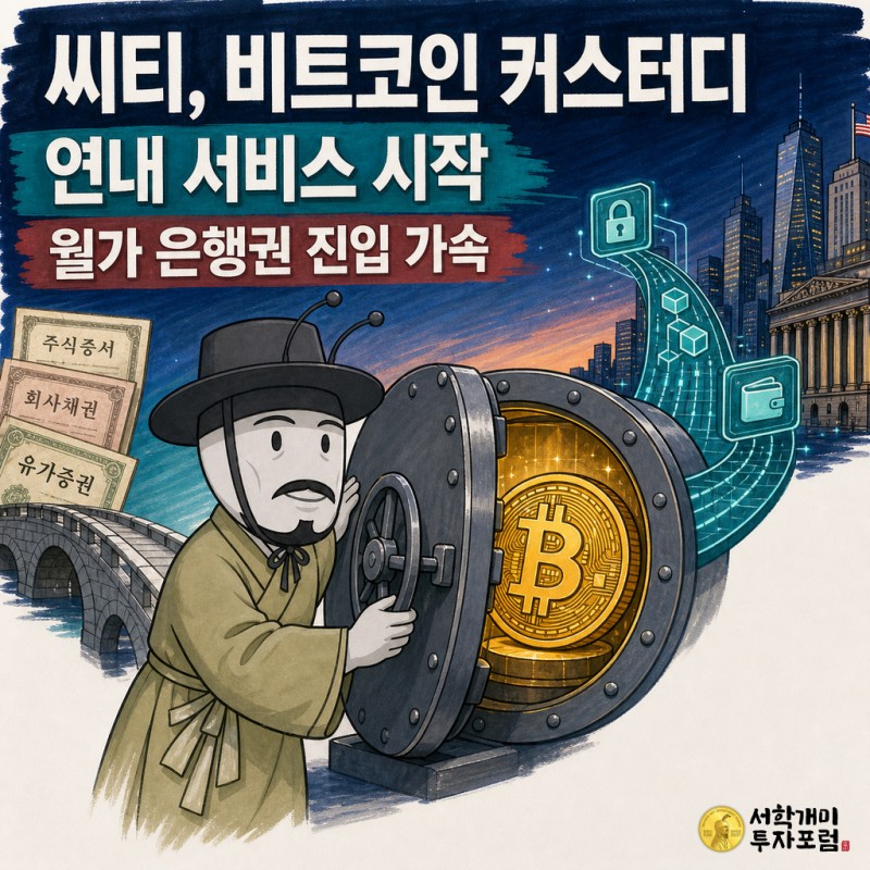 씨티의 비트코인 커스터디 서비스와 월가 은행권 진입을 설명하는 양반개미 기자