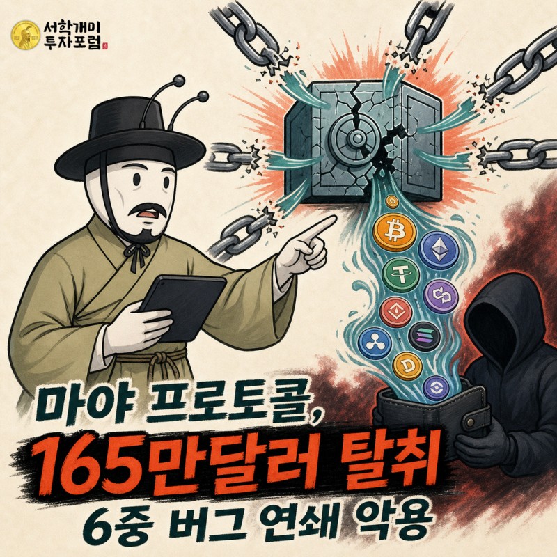 마야 프로토콜 6중 버그 악용과 165만달러 탈취 사건을 설명하는 양반개미 기자