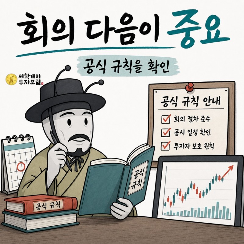 규제회의 이후 공식 규칙을 확인하는 양반개미