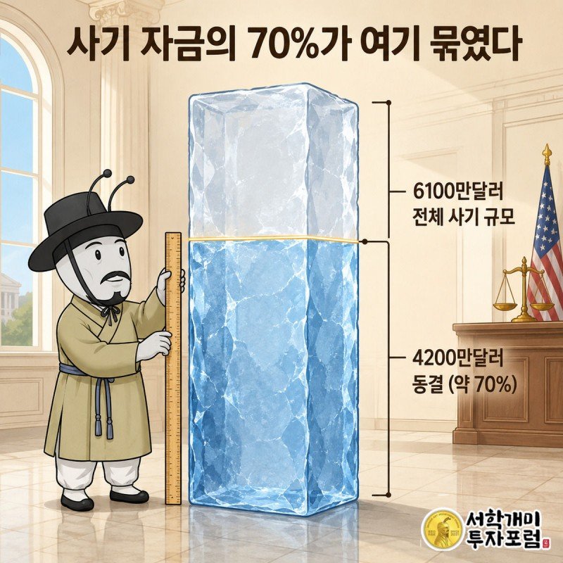 전체 사기 자금 중 4200만달러가 차지하는 약 70% 비중을 막대로 보여주는 이미지