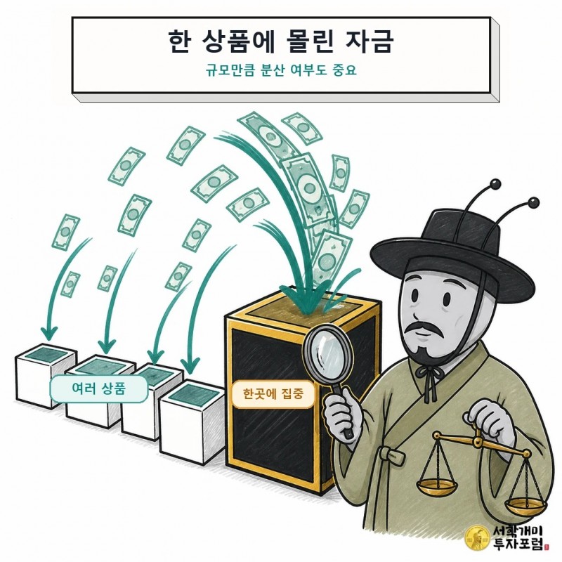 특정 현물 ETF 상품에 집중된 자금을 확인하는 장면