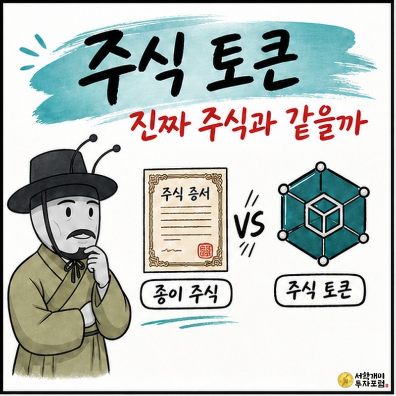 실제 주권과 블록체인 토큰을 비교하는 양반개미 기자
