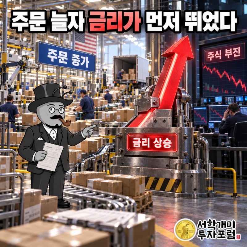 주문이 늘어난 미국에서 주식보다 금리가 먼저 뛰었습니다
