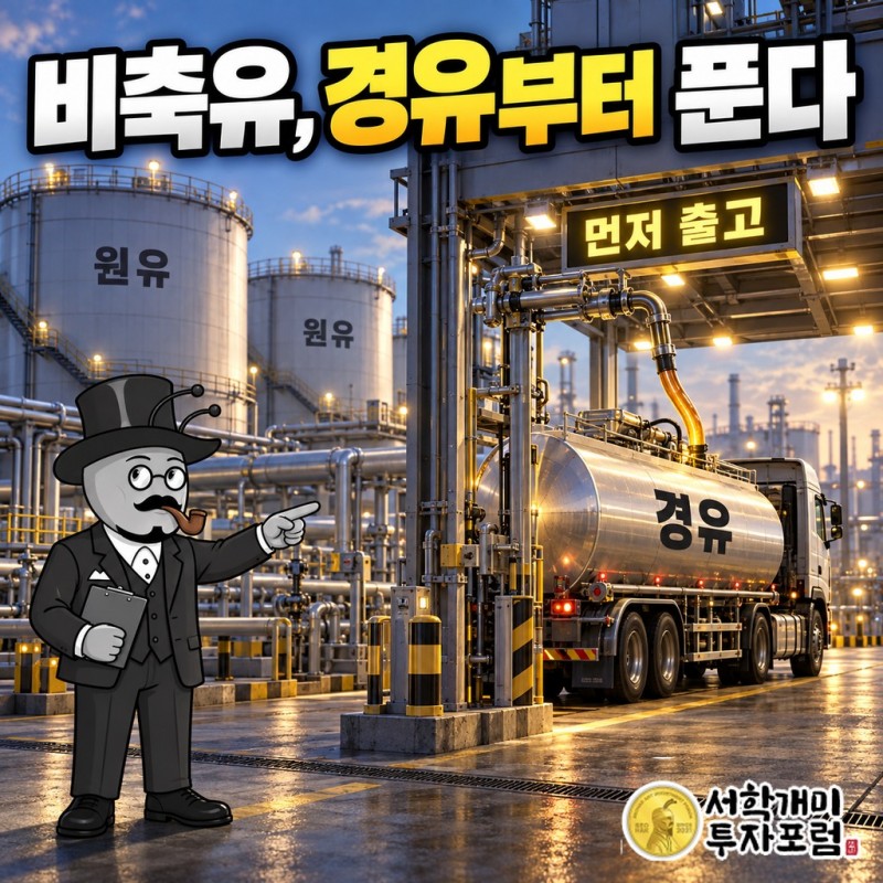 비축유 창고가 먼저 내보내는 건 원유가 아니라 경유다