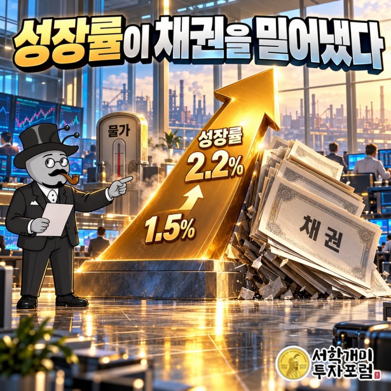 물가 대신 성장률이 채권을 밀어냈다, GDP 1.5%에서 2.2%로