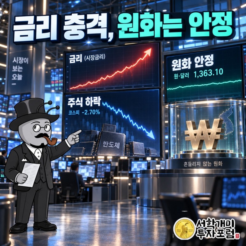 금리는 주식을 때렸는데 원화는 흔들리지 않았습니다