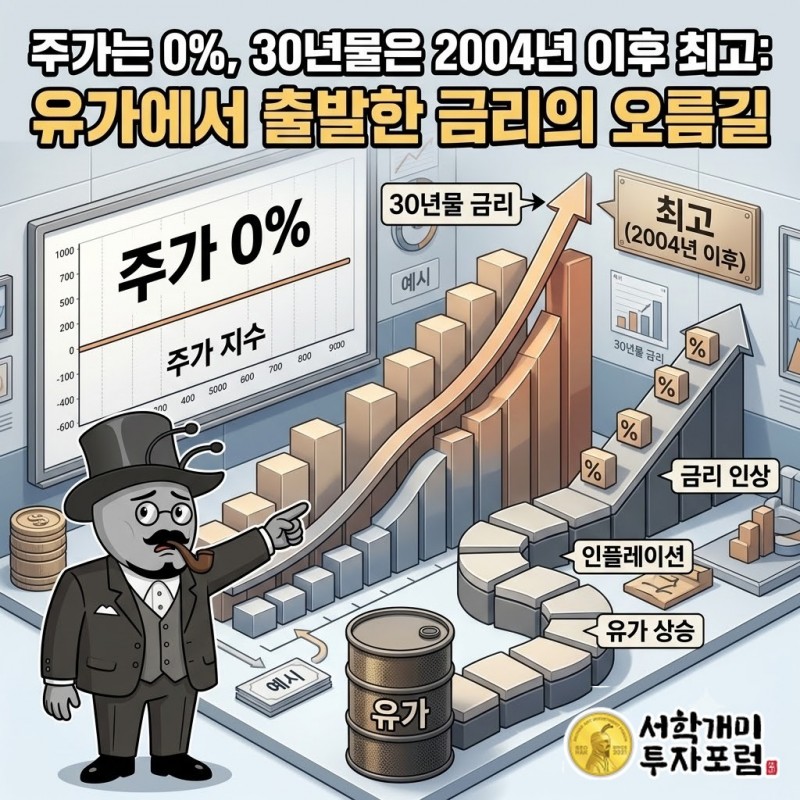 주가는 0%, 30년물은 2004년 이후 최고: 유가에서 출발한 금리의 오름길