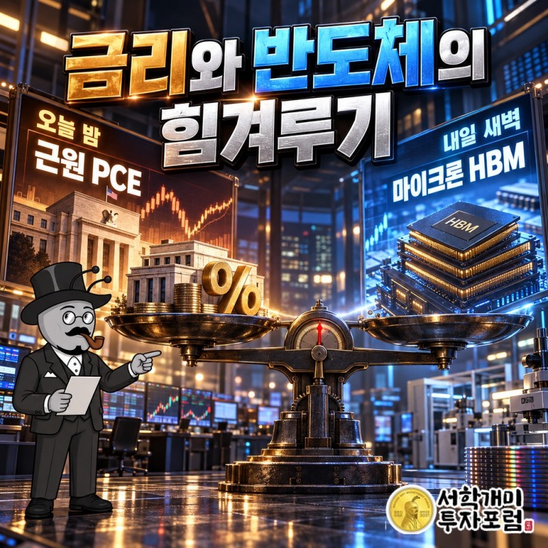 오늘 밤 근원 PCE, 내일 새벽 마이크론 HBM이 금리와 반도체의 힘겨루기를 판정한다