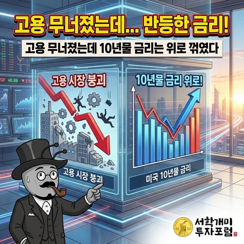 고용은 무너졌는데 10년물 금리는 위로 꺾였다