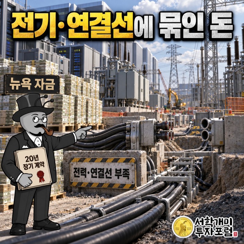뉴욕의 돈은 전기와 연결선이 모자란 곳으로 20년씩 묶였다