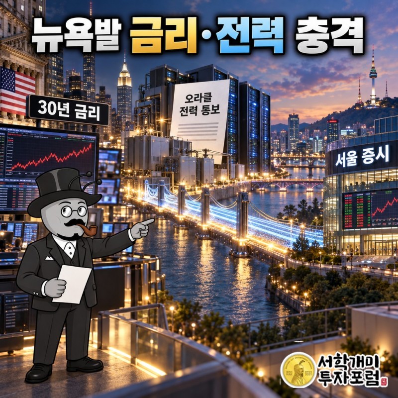 뉴욕의 30년 금리와 오라클의 전력 통보가 연휴 사이 서울로 건너왔습니다