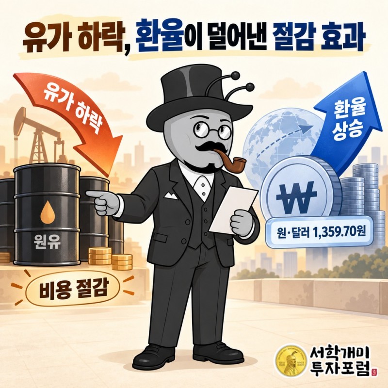 유가는 내려갔지만, 원화의 비용표는 덜 가벼웠습니다