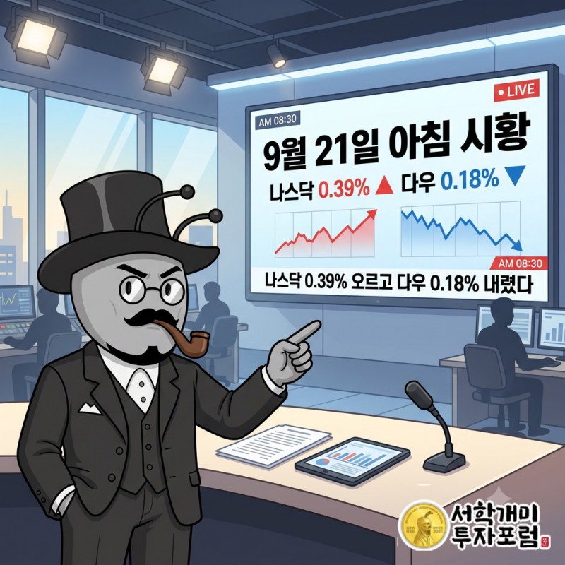 9월 21일 아침 시황, 금리 부담 속 미국 기술주 상승과 코스피 7000선 안착 시도