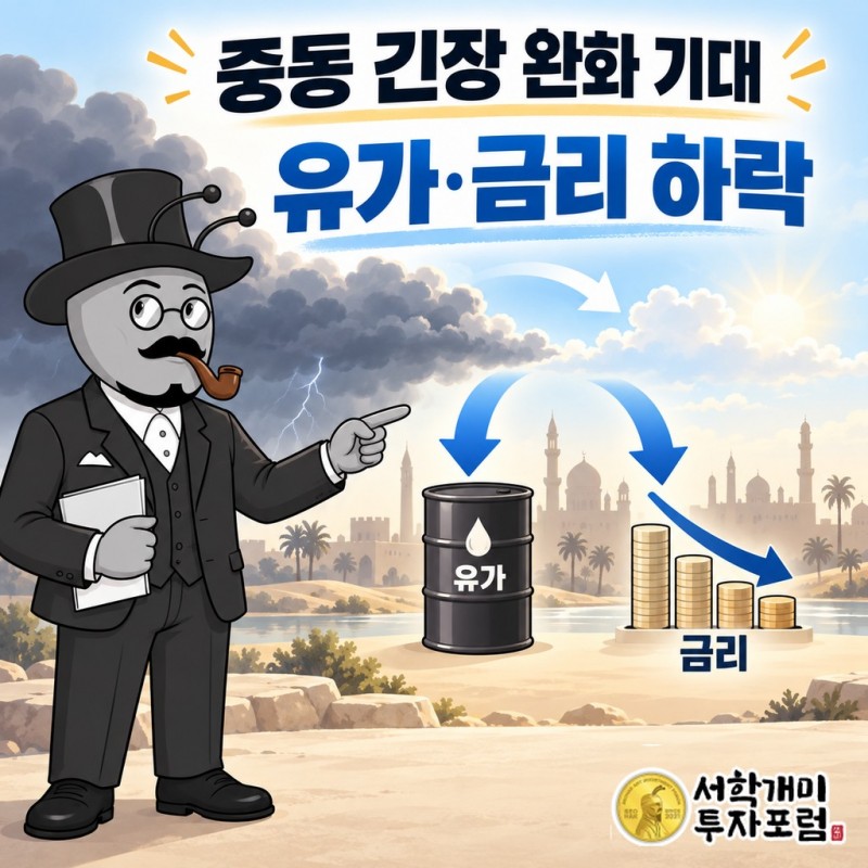 중동의 긴장 완화 기대가 유가와 금리를 끌어내렸습니다