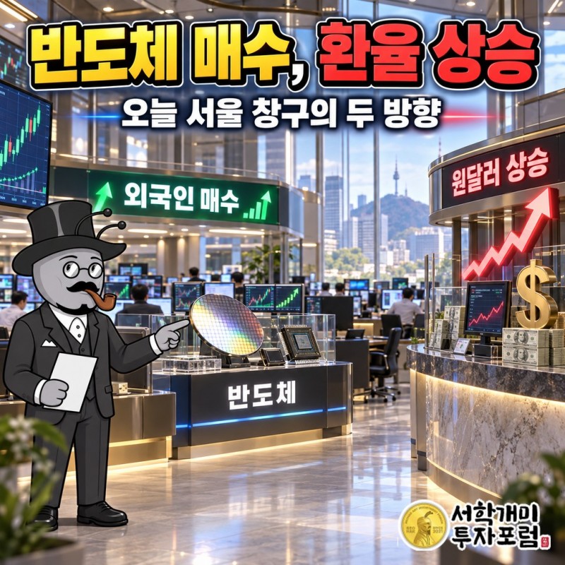 반도체를 사는 외국인과 밀려 오르는 원달러, 오늘 서울 창구가 가를 두 방향