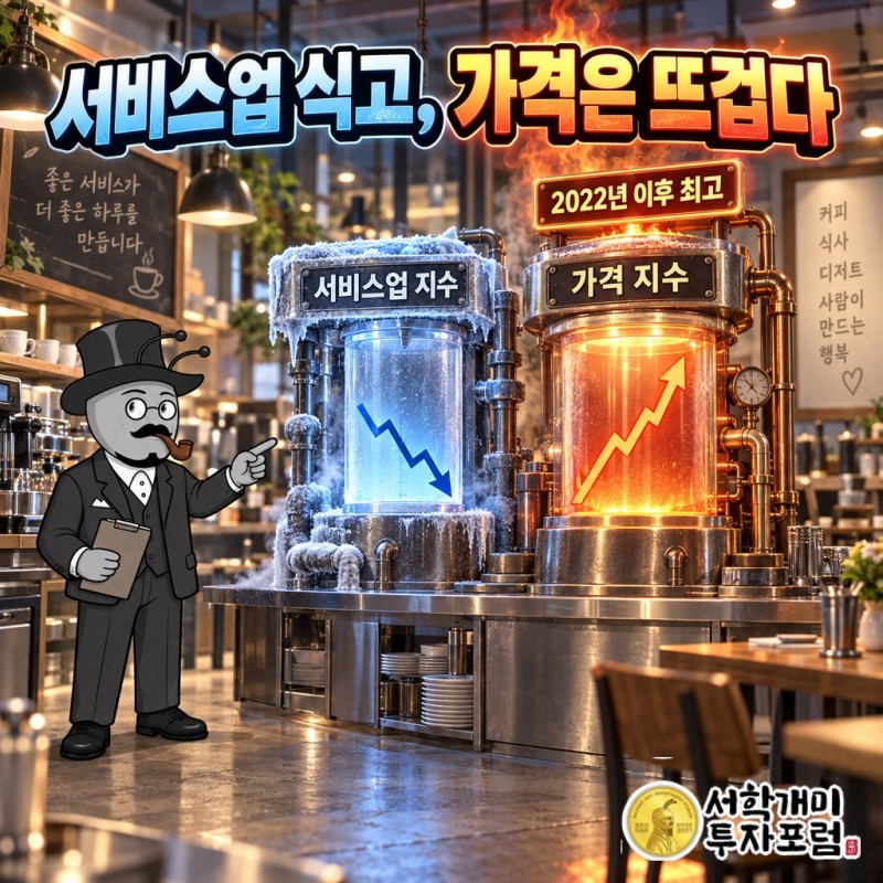 서비스업 지수는 식었는데, 가격 칸은 2022년 이후 가장 뜨거웠다