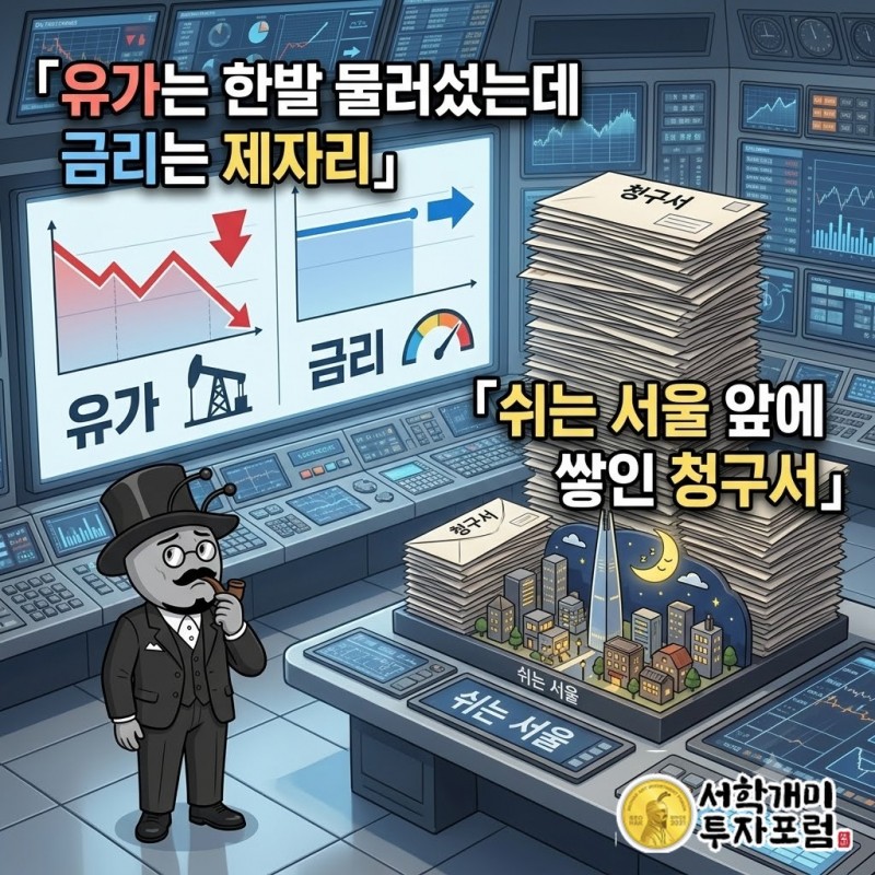 유가는 한발 물러섰는데 금리는 제자리, 쉬는 서울 앞에 쌓인 청구서